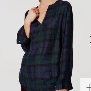 LOFT plaid tunic softened shirt